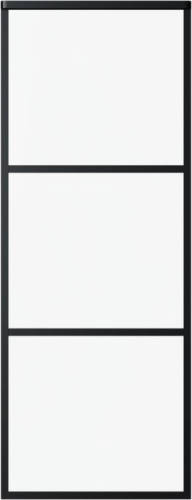 VidaXL Schuifdeur 76x205 cm ESG-glas en aluminium zwart