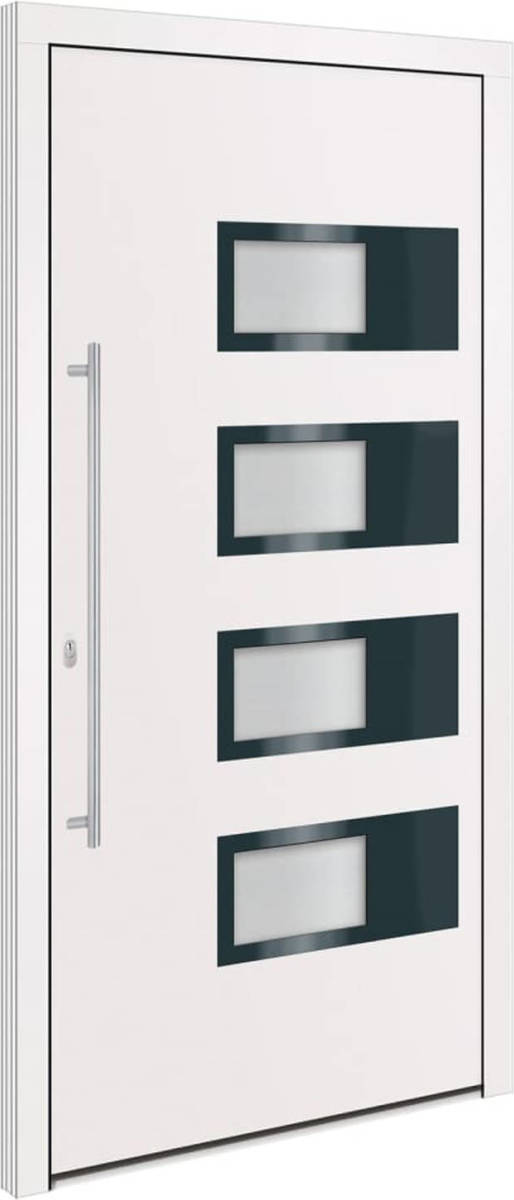 VidaXL Voordeur 110x210 cm aluminium en PVC wit