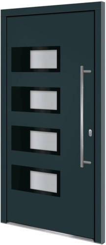 VidaXL Voordeur 100x200 cm aluminium en PVC antracietkleurig