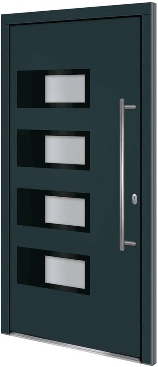 VidaXL Voordeur 100x200 cm aluminium en PVC antracietkleurig