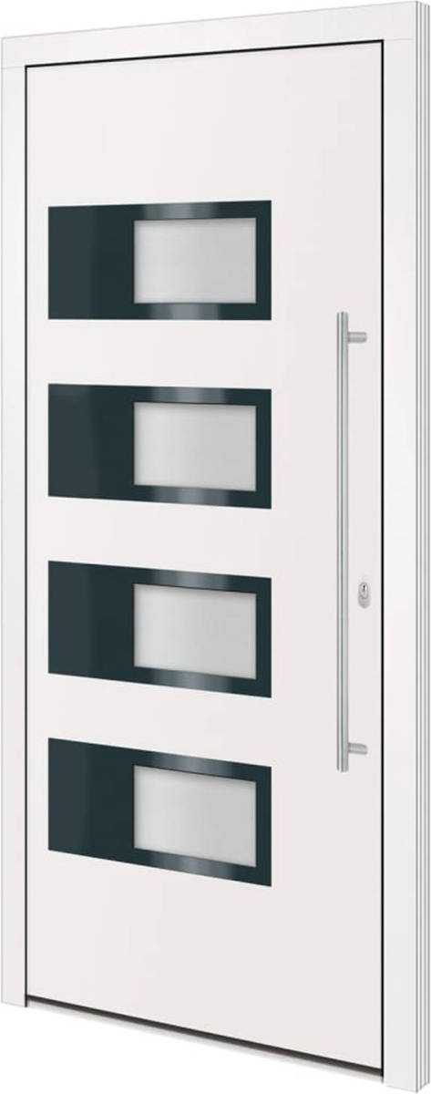VidaXL Voordeur 100x210 cm aluminium en PVC wit