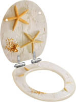 VidaXL Toiletbril met soft-close deksel zeester MDF