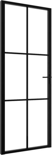 VidaXL Binnendeur 76x201,5 cm ESG-glas en aluminium zwart