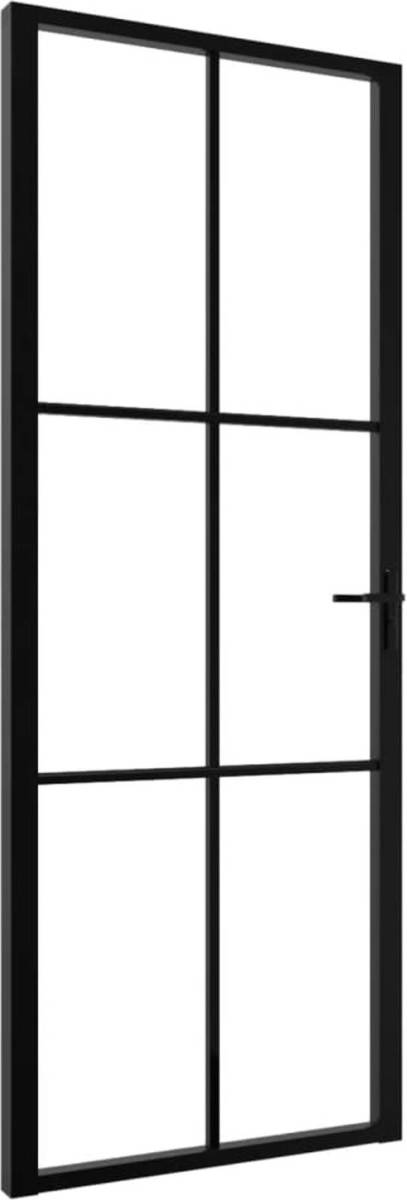 VidaXL Binnendeur 76x201,5 cm ESG-glas en aluminium zwart