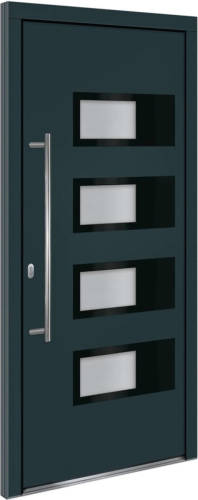 VidaXL Voordeur 100x210 cm aluminium en PVC antracietkleurig
