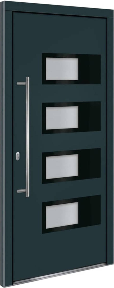 VidaXL Voordeur 100x210 cm aluminium en PVC antracietkleurig