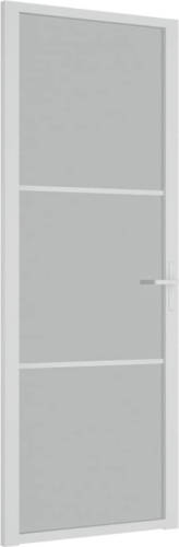 VidaXL Binnendeur 76x201,5 cm matglas en aluminium wit