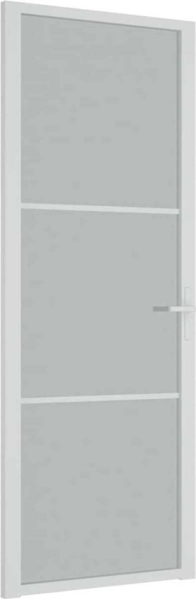 VidaXL Binnendeur 76x201,5 cm matglas en aluminium wit