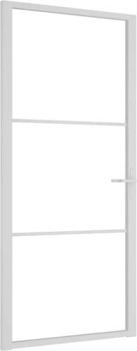 VidaXL Binnendeur 93x201,5 cm ESG-glas en aluminium wit