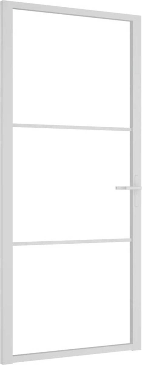 VidaXL Binnendeur 93x201,5 cm ESG-glas en aluminium wit