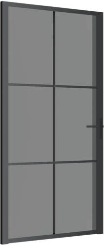 VidaXL Binnendeur 102,5x201,5 cm ESG-glas en aluminium zwart