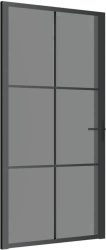 VidaXL Binnendeur 102,5x201,5 cm ESG-glas en aluminium zwart