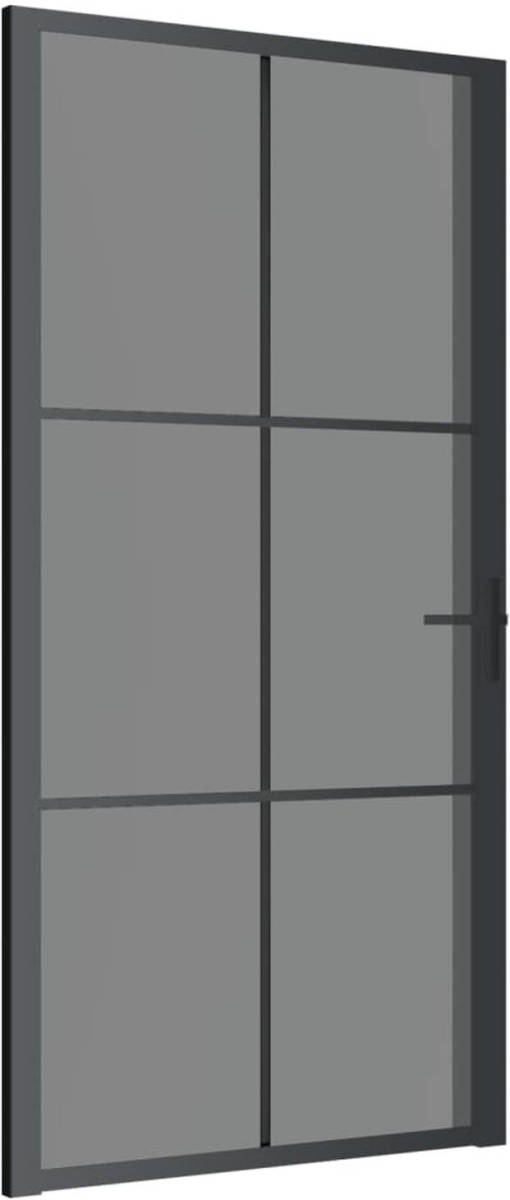 VidaXL Binnendeur 102,5x201,5 cm ESG-glas en aluminium zwart