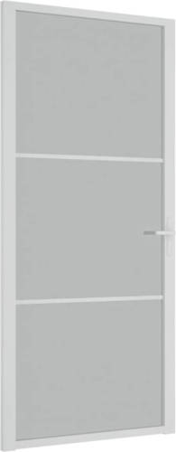 VidaXL Binnendeur 93x201,5 cm matglas en aluminium wit
