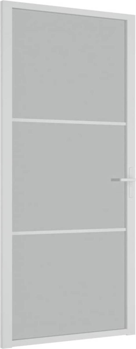 VidaXL Binnendeur 93x201,5 cm matglas en aluminium wit