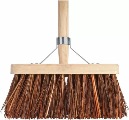 Talen Tools Buitenbezem - natuurvezel - 28 cm - 130 cm tuinbezem - Bezem