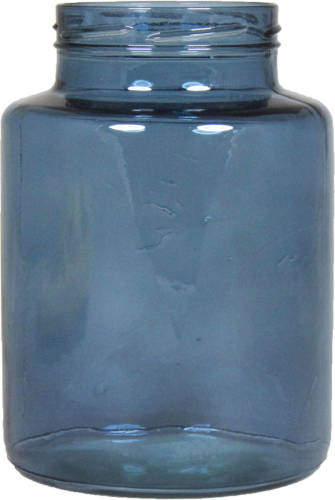 Floran Bloemenvaas - blauw/transparant glas - H20 x D14.5 cm - Vazen