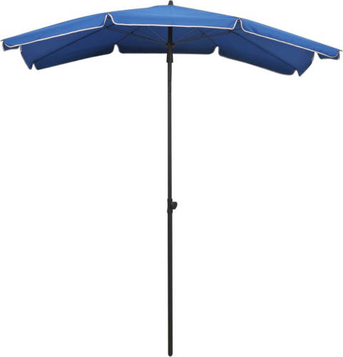 The Living Store Parasol met paal 200x130 cm azuurblauw - Parasol