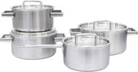 Habonne King pannenset 4 delig - RVS