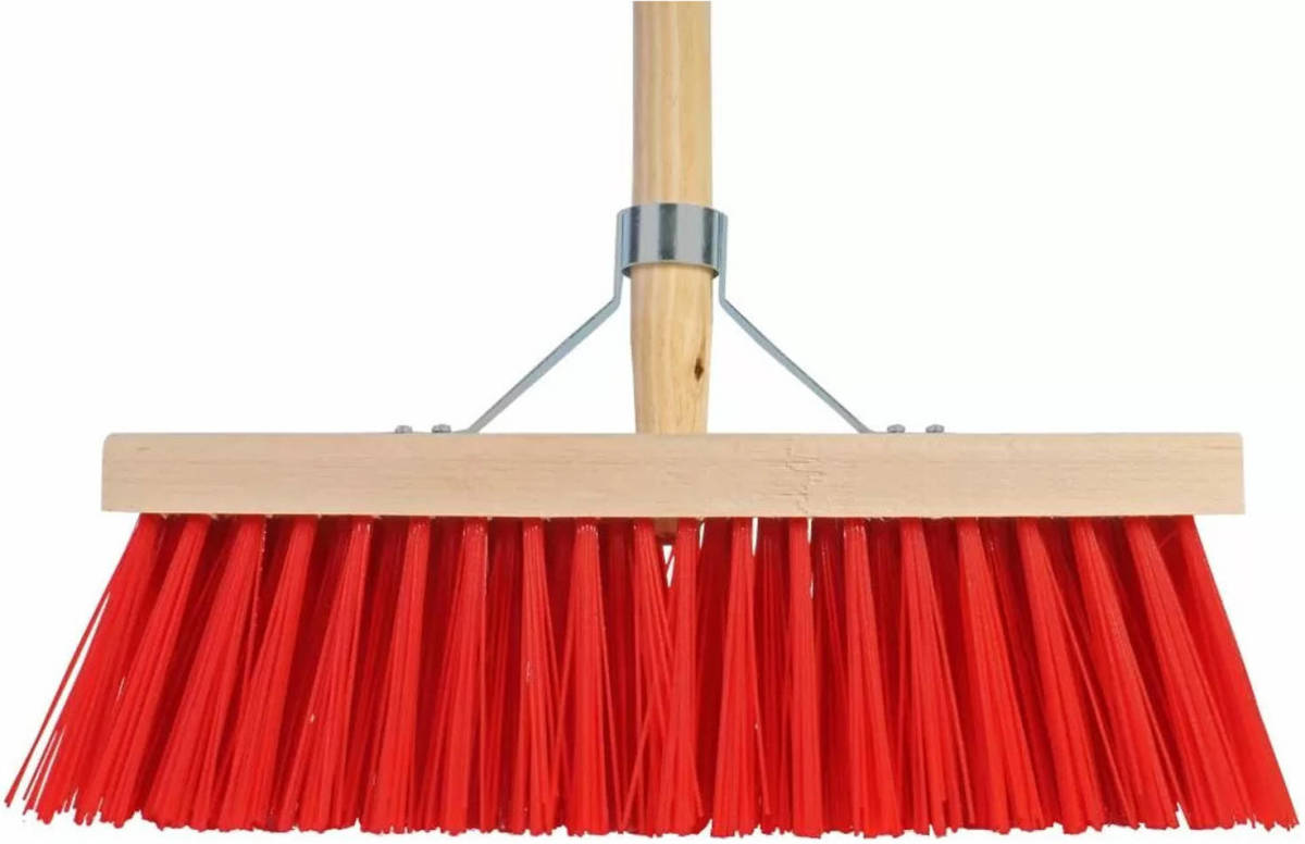 Talen Tools Buitenbezem - hout - nylon - 35 cm - 130 cm tuinbezem - Bezem