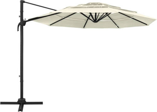 The Living Store Vierlaagse Parasol 300x300x247 cm - UV-beschermend polyester - gepoedercoat aluminium