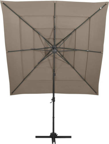 The Living Store Parasol Vierkant - 250 x 250 cm - Taupe
