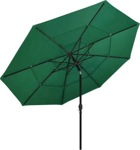 The Living Store Parasol The Living Store - 3-laags - Groen - Polyester - Aluminium - 350 x 260 cm