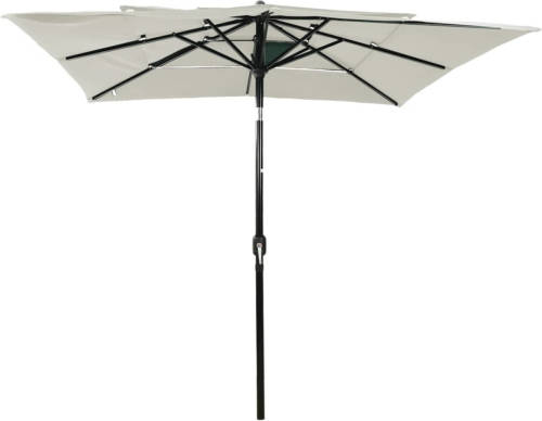 The Living Store Parasol 250x250x260 cm - Polyester/Aluminium - UV-beschermend - Inklapbaar - 8 baleinen