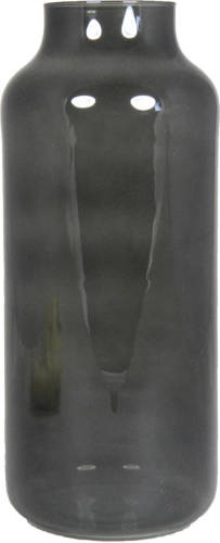 Floran Bloemenvaas - smoke grijs/transparant glas - H35 x D15 cm - Vazen