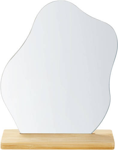 Beliani LOZERE - Decoratieve Spiegel-Lichte houtkleur-Bamboehout, Glas