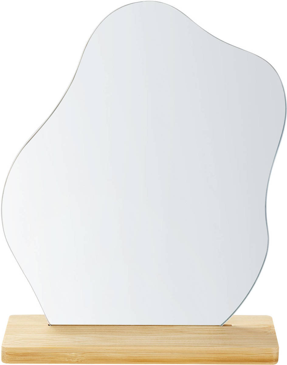 Beliani LOZERE - Decoratieve Spiegel-Lichte houtkleur-Bamboehout, Glas