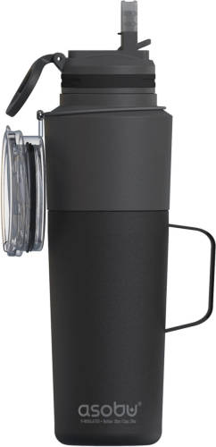 Asobu Twin Pack Bottle with Mug - zwart - 0.9/0.6 L