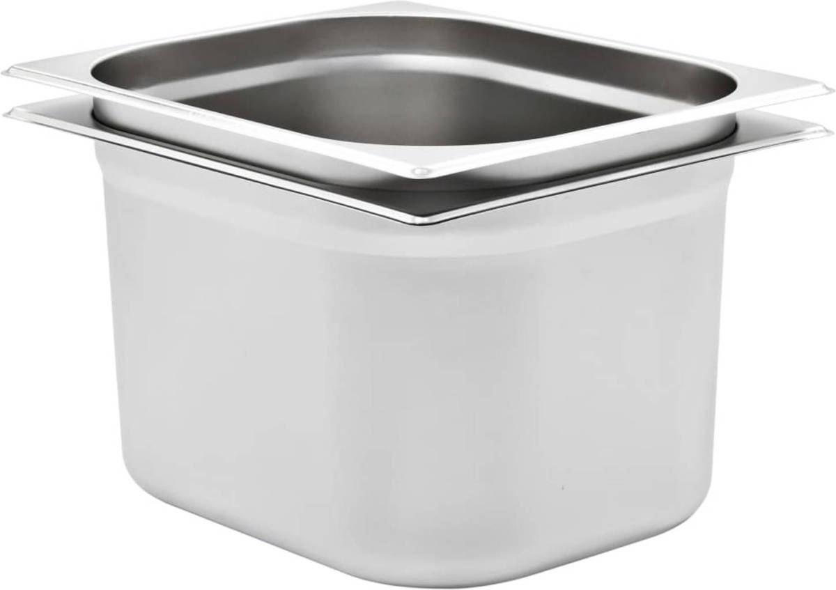 VidaXL Gastronormbakken 2 st GN 1/2 200 mm roestvrij staal