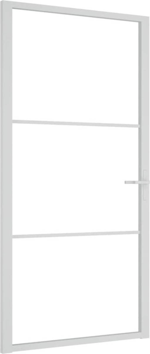 VidaXL Binnendeur 102,5x201,5 cm ESG-glas en aluminium wit