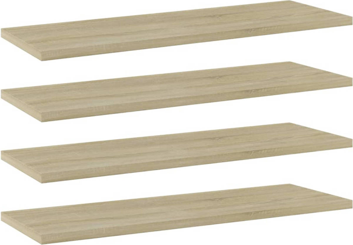 VidaXL Wandschappen 4 st 60x20x1,5 cm spaanplaat sonoma eikenkleurig