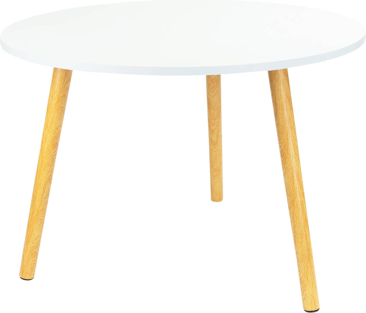 QUVIO Bijzettafel rond - 60 x 60 x 42 cm - Wit
