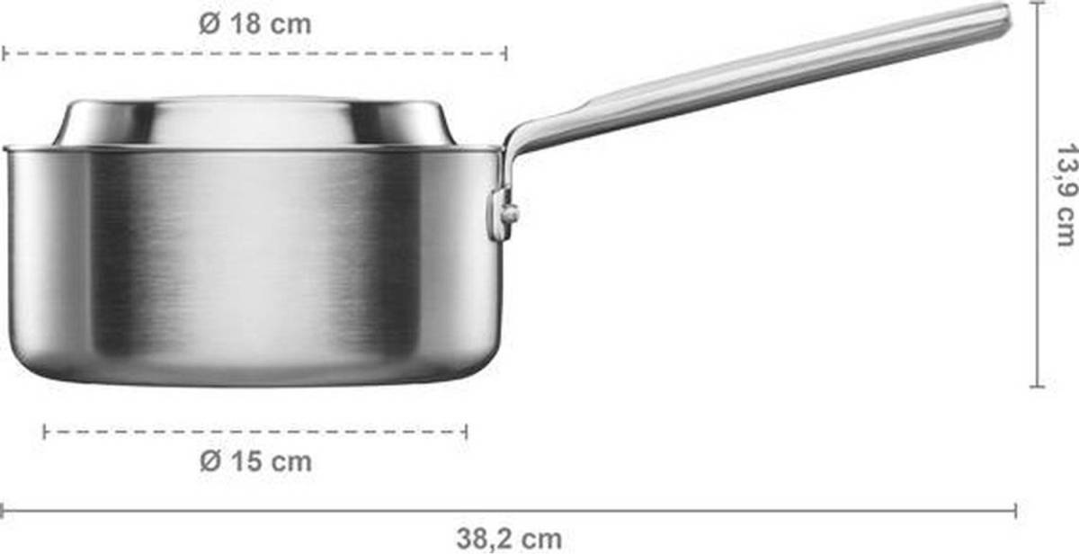 Fiskars Norden steelpan - 1.8 L - grijs - met deksel