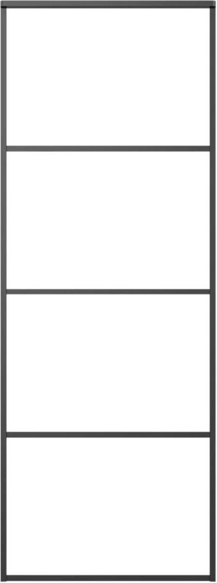 VidaXL Schuifdeur 76x205 cm aluminium en ESG-glas zwart