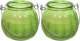 Decoris 2x citronella kaarsen in glas - 15 branduren - D8 x H8 cm - groen - geurkaarsen