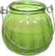 Decoris 2x citronella kaarsen in glas - 15 branduren - D8 x H8 cm - groen - geurkaarsen