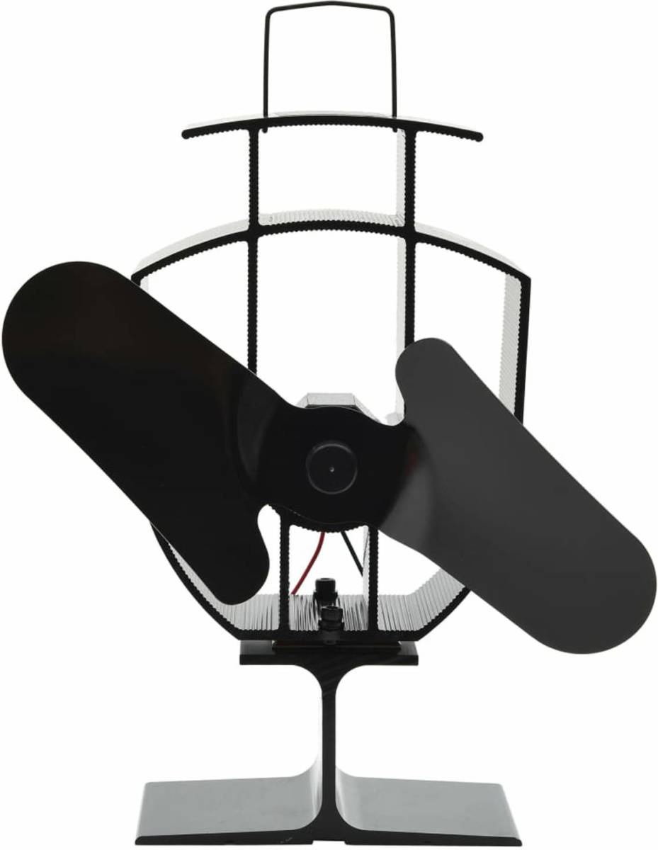 VidaXL Kachelventilator met 2 vinnen zwart