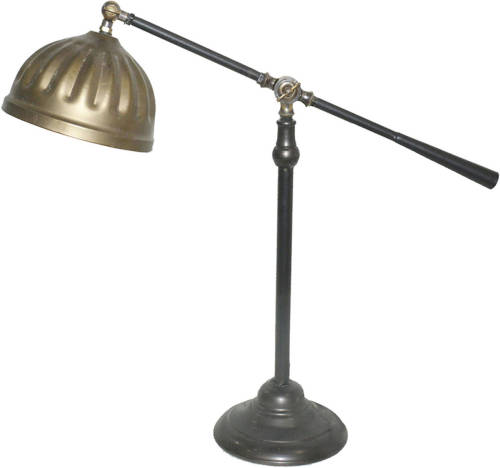 HAES deco - Bureaulamp - Industrial - Vintage / Retro Lamp, 62x19x62 cm - Bruin Metaal - Tafellamp, Sfeerlamp