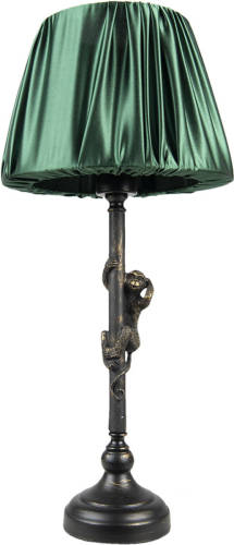 HAES deco - Tafellamp - City Jungle - Klimmende Aap, Ø 25x55 cm - Bruin/Groen - Bureaulamp, Sfeerlamp, Nachtlampje