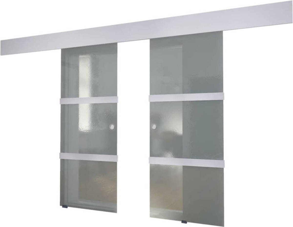 VidaXL Dubbele schuifdeur glas