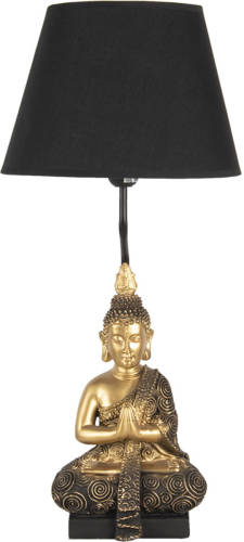 HAES deco - Tafellamp - Dramatic Chic - Goudkleurige Boeddha, Ø 28x60 cm - Bureaulamp, Sfeerlamp, Nachtlampje