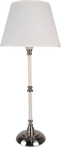 HAES deco - Tafellamp - Loving Chic - Zilverkleurige Vintage Lamp, Ø 27x63 cm - Bureaulamp, Sfeerlamp, Nachtlamp
