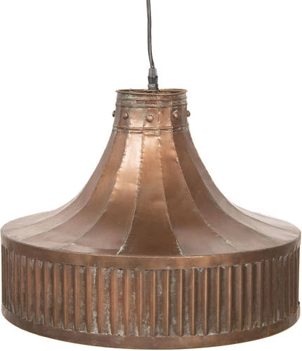 HAES deco - Hanglamp - Industrial - Koperkleurige Lamp, fromaat 44x44x42 cm - Ronde Hanglamp Eettafel, Hanglamp Eetkamer