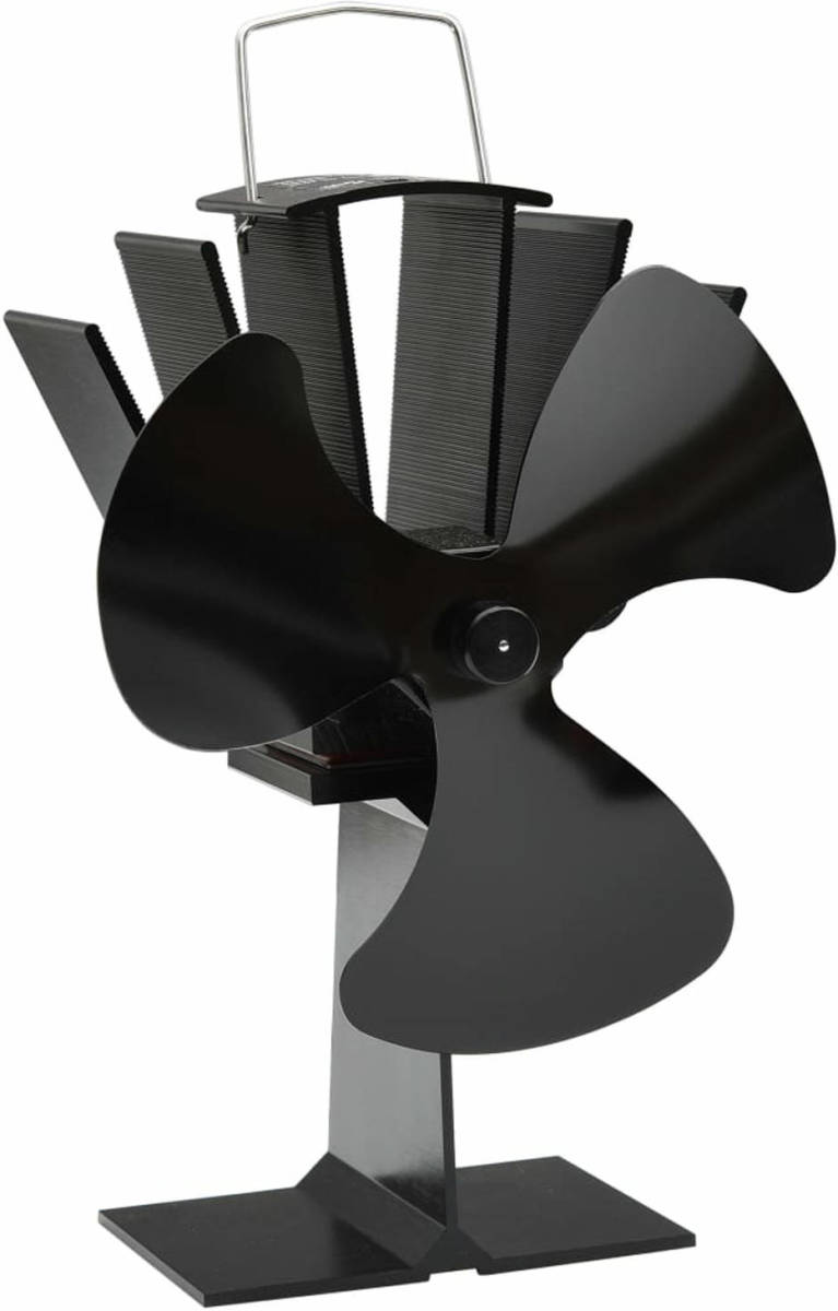 VidaXL Kachelventilator met 3 vinnen zwart