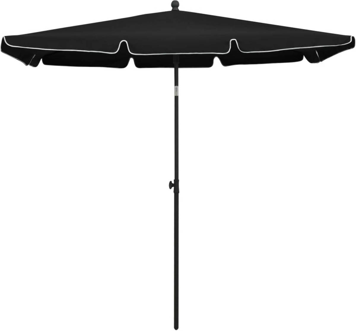 The Living Store Parasol 210 x 140 cm - UV-beschermend polyester - Stabiele en duurzame constructie - Zwart