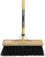 Synx Tools Synx Tool Nylon Straatbezem Zwart 40cm - Bezems - Straatbezem Kunststof haren - Bezem met steel 150 cm - Schrobborstels